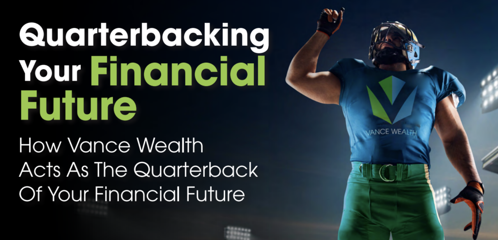 Image of football player with vance wealth gear on